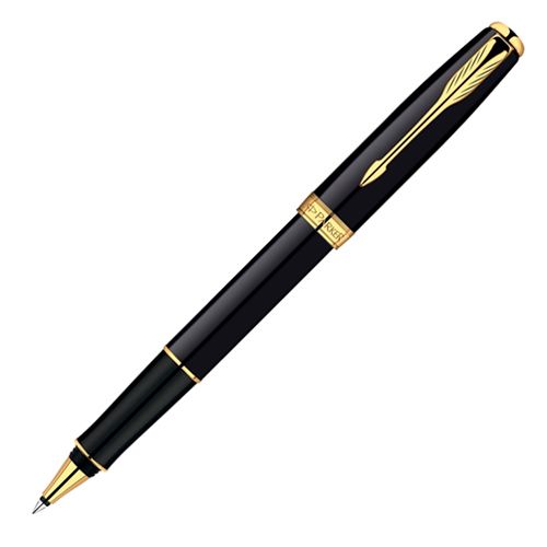 Ручка роллерная Parker "Sonnet Premium Laque Deep Black GT", черная / Ручки премиум-класса