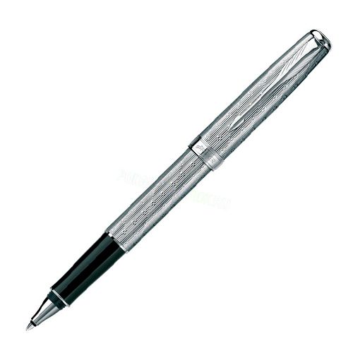 Ручка роллерная Parker "Sonnet Silvery CT", черная / Ручки премиум-класса