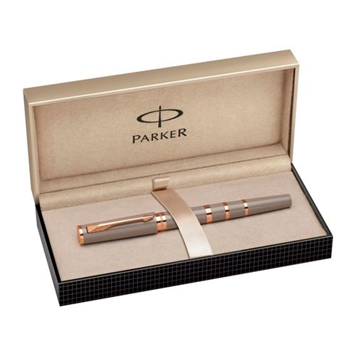 Ручка перьевая Parker "5th Ingenuity Ring Slim Taupe & Metall PGT PVD", черная / Ручки премиум-класса №2