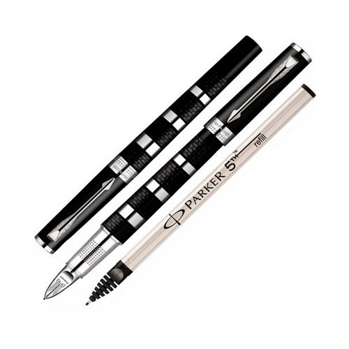 Ручка перьевая Parker "5th Ingenuity Large Black Rubber and Metal CT", черная / Ручки премиум-класса №3