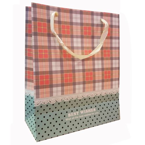 Пакет подарочный "Best wishes" 26*32*12 см, в клетку / Упаковка подарков oe.kz Пакет подарочный "Best wishes" 26*32*12 см, в клетку / Упаковка подарков