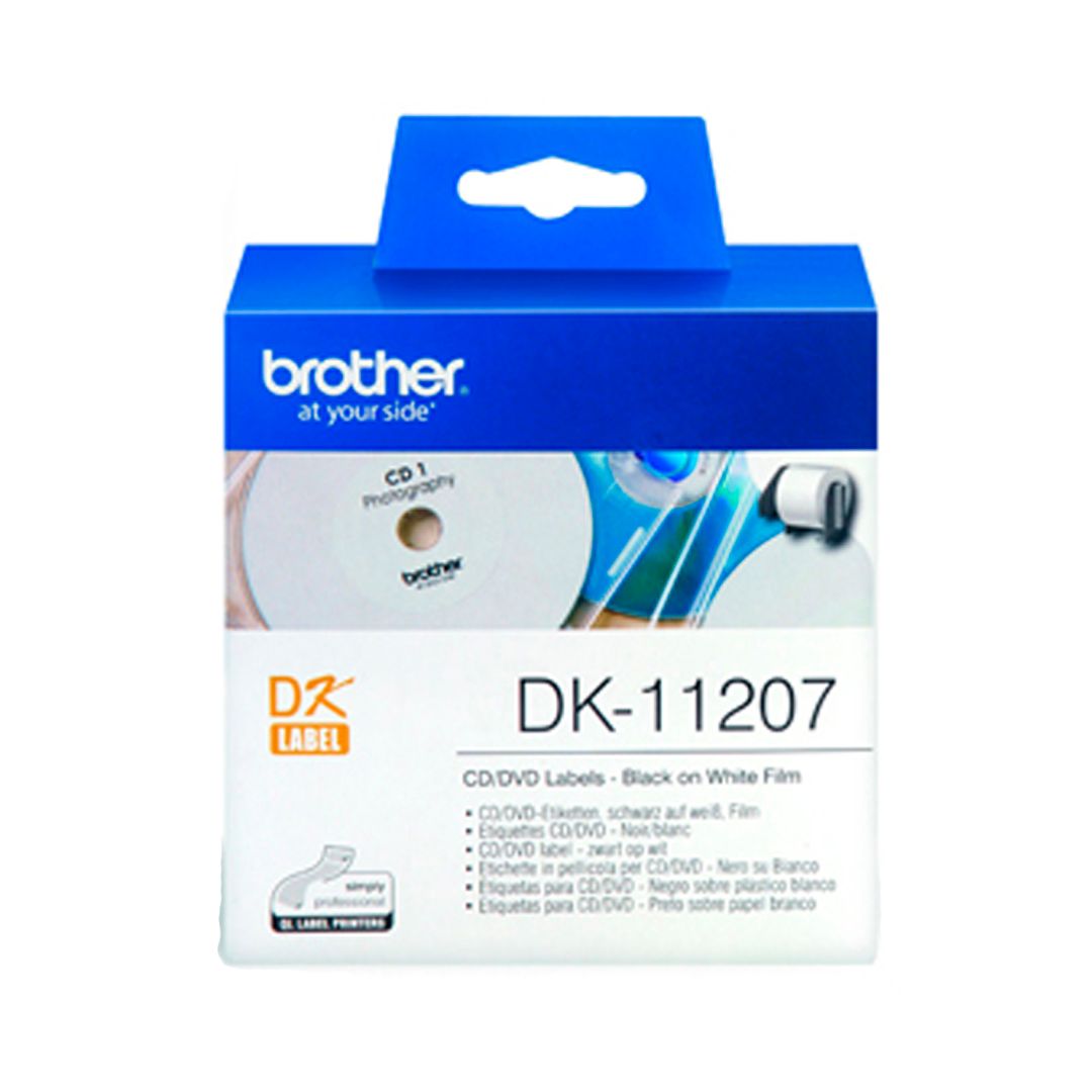 Этикетки для CD/DVD дисков Brother DK-11207, диаметр 58 мм, белые / Ленты для печати наклеек №2