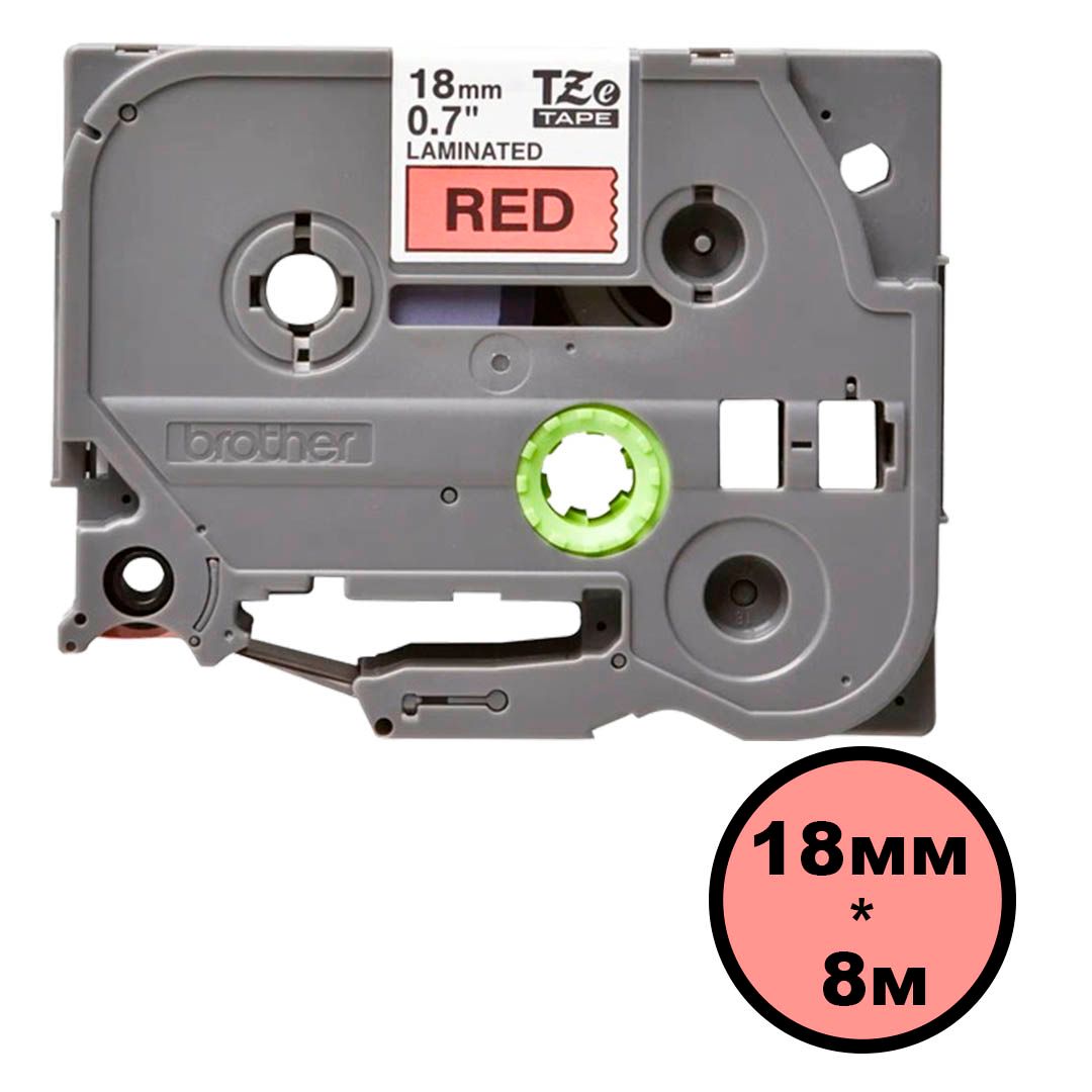Лента для печати наклеек Brother TZе-441, ширина 18 мм, длина 8 м, черная на красном фоне