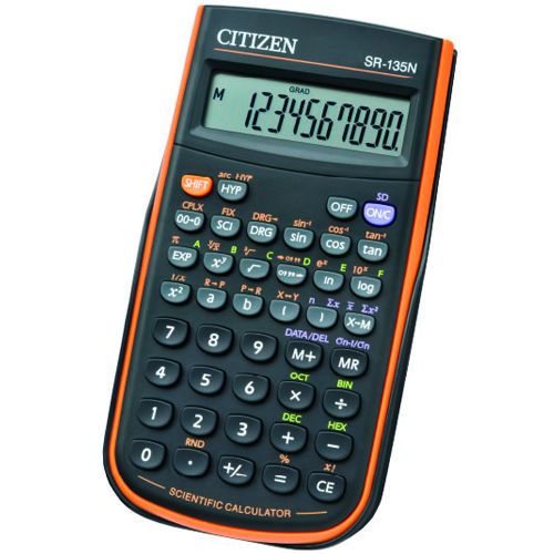 Калькулятор Citizen SR-135NOR инженерный, 8+2 разрядов, 154*84*19 мм, оранжевый / Калькуляторы карманные
