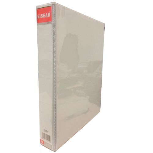 Папка Eisear PVC, А4 формат, на 4 кольцах, корешок 50 мм, белая / Папки на кольцах