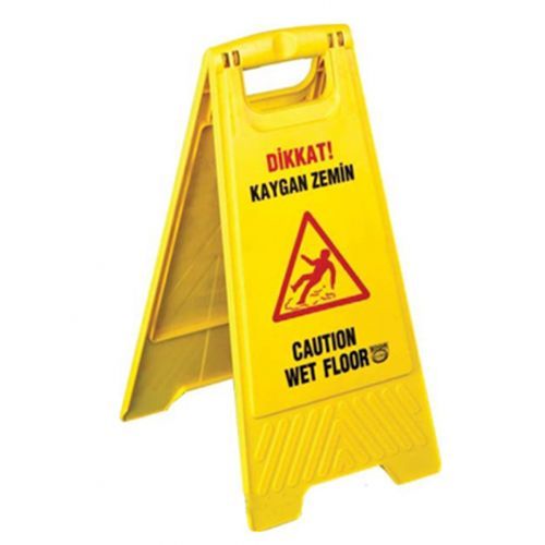 Предупреждающий знак "Мокрый пол", размер 65*32*32 см, каз.-русс. / Ведра oe.kz Предупреждающий знак "Мокрый пол", размер 65*32*32 см, каз.-русс. / Ведра