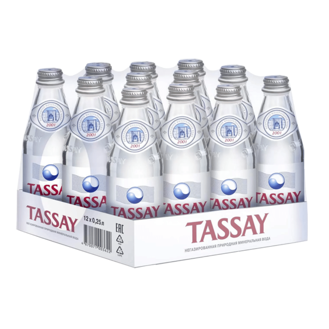 Вода негазированная питьевая "Tassay", 0,25 л, стеклянная бутылка / Вода питьевая №3 oe.kz Вода негазированная питьевая "Tassay", 0,25 л, стеклянная бутылка / Вода питьевая №3