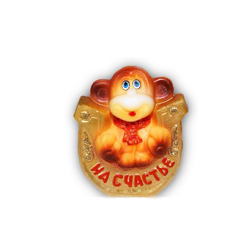 Свеча новогодняя СБС НС, "Мартышка на подкове", 90 мм, цветная / Новый Год