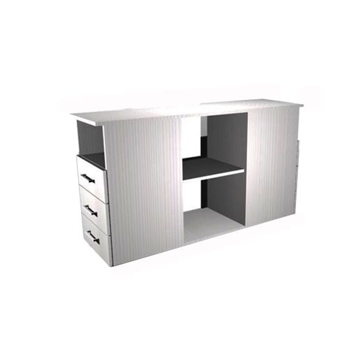 Тумба приставная Dexter 1324*414*750 с ящиками, белая / Тумбы