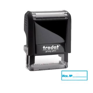 Мөртаңба Trodat 4911 "Исх №", 38*14 мм, шрифт биіктігі 4-5 мм, орыс тілінде, корпус ассорти / Мөртаңбалар