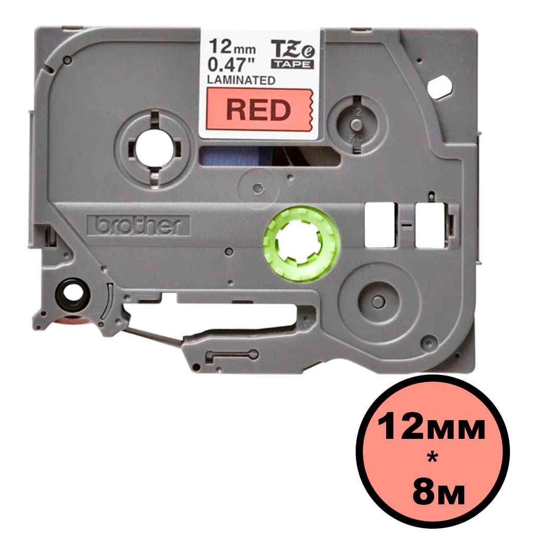 Лента для печати наклеек Brother TZе-431, ширина 12 мм, длина 8 м, черная на красном фоне