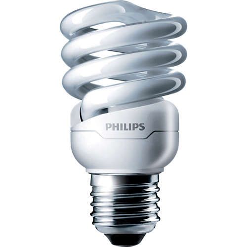 Лампа энергосберегающая Philips "Tornado", 12 Вт, 6500 K, дневной белый, E27, S форма