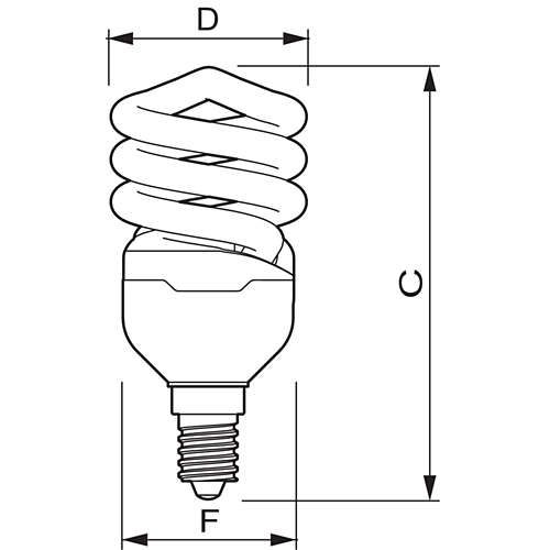 Лампа энергосберегающая Philips "Tornado", 12 Вт, 6500 K, холодный белый, E14, S форма / Лампочки сменные	 №2