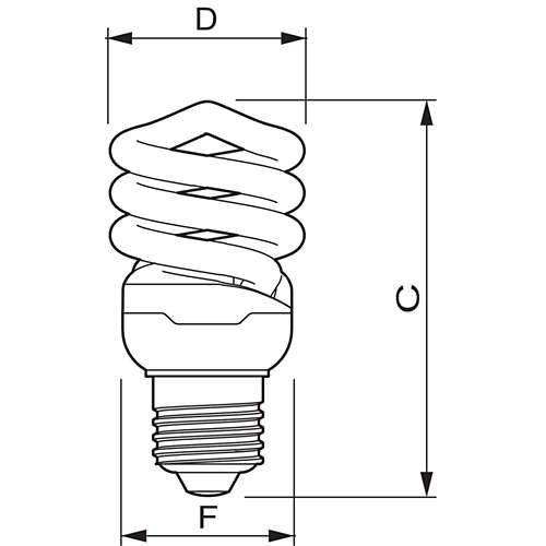 Лампа энергосберегающая Philips "Tornado", 12 Вт, 2700 K, теплый белый, E14, S форма