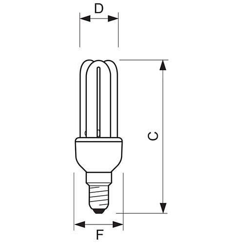 Лампа энергосберегающая Philips "Genie 1PF/6", 8 Вт, 2700 K, теплый белый, E14, U форма