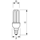 Лампа энергосберегающая Philips "Genie 1PF/6", 8 Вт, 2700 K, теплый белый, E14, U форма