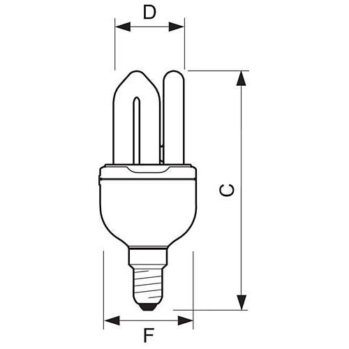 Лампа энергосберегающая Philips "Genie 1PF/6", 8 Вт, 2700 K, теплый белый, E14, U форма