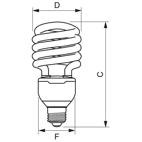 Лампа энергосберегающая Philips "Tornado", 32 Вт, 6500 K, холодный белый, E27, S форма