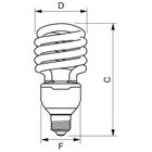 Лампа энергосберегающая Philips "Tornado", 32 Вт, 6500 K, холодный белый, E27, S форма