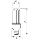 Лампа энергосберегающая Philips "Genie 1PF/6", 8 Вт, 2700 K, теплый белый, E27, U форма