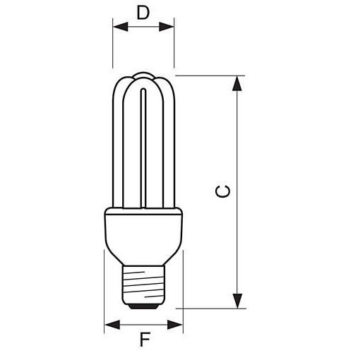 Лампа энергосберегающая Philips "Genie 1PF/6", 18 Вт, 2700 K, теплый белый, E27, U форма