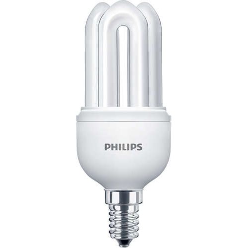 Лампа энергосберегающая Philips "Genie 1PF/6", 11 Вт, 6500 K, холодный белый, E14, U форма