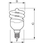 Лампа энергосберегающая Philips "Tornado T2 1PF/6", 8 Вт, 6500 К, холодный белый, E14, S форма