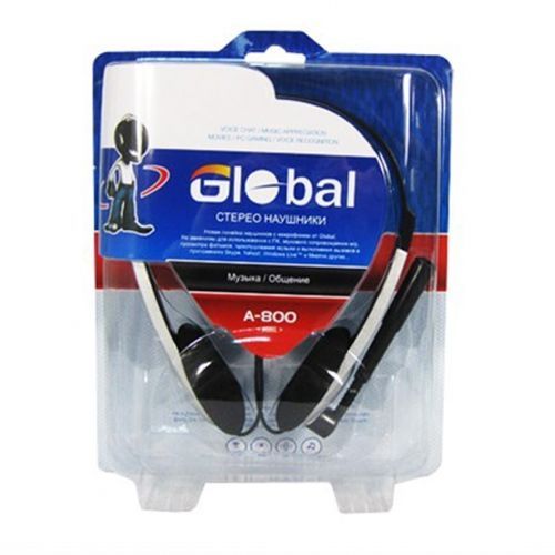 Гарнитура Global A-800, диапозон частот 20-20000 Гц, серебристо-черная / Гарнитуры №2