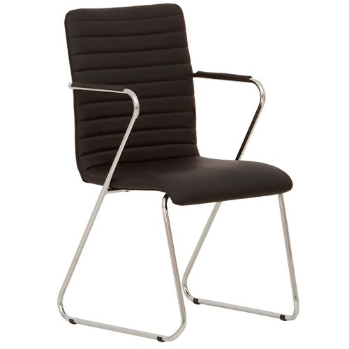 Стул для посетителей TASK CF CHROME ECO-30, искусственная кожа, черное / Стулья