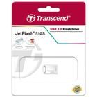 USB-флешка 16 Gb, Transcend "JetFlash 510", USB 2.0, серебристая
