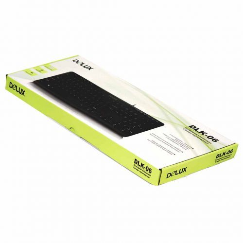 Клавиатура проводная Delux DLK-06UB, USB, ENG/RUS/KAZ, 11 мультимедиа клавиш, черная / Клавиатуры проводные №3