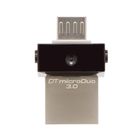 USB-флешка 16 Gb, Kingston "Data Traveler microDUO 3.0", USB 3.0, серебристо-черная