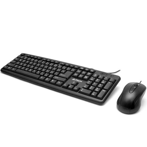 Проводной набор A4Tech AC-1107, клавиатура и мышь, KAZ/ENG/RUS USB, черный / Комплекты клавиатура+мышь