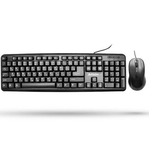 Проводной набор A4Tech AC-1107, клавиатура и мышь, KAZ/ENG/RUS USB, черный / Комплекты клавиатура+мышь №2