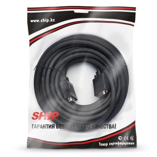 Интерфейсный кабель "Ship",  VG002M/M-5P, VGA, 15Male/15Male, 5 м, черный / Интерфейсные кабели №2