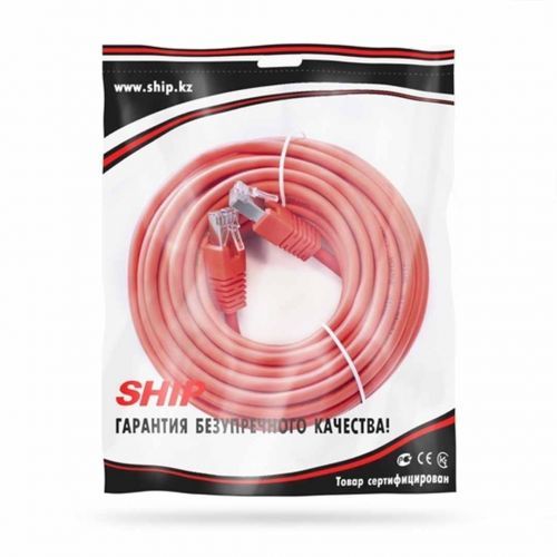 Патч Корд "Ship" экранированный, категория - 5e, FTP, RJ-45, 10 м, S4025RD1000-P, красный / Сетевые кабеля №2