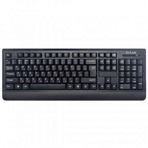 Клавиатура беспроводная Delux DLK-6010GB, USB кабель, черная / Клавиатуры беспроводные