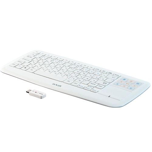 Клавиатура беспроводная Delux DLK-2880GB, соединительный кабель мини-USB, белая / Клавиатуры беспроводные