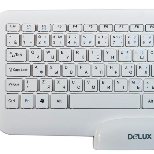 Клавиатура беспроводная Delux DLK-2880GB, соединительный кабель мини-USB, белая / Клавиатуры беспроводные №2