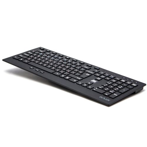 Клавиатура беспроводная Delux DLK-2200GB, 26 дополнительных клавиш, черная / Клавиатуры беспроводные