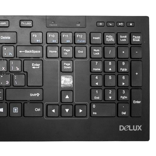 Клавиатура беспроводная Delux DLK-2200GB, 26 дополнительных клавиш, черная / Клавиатуры беспроводные №2