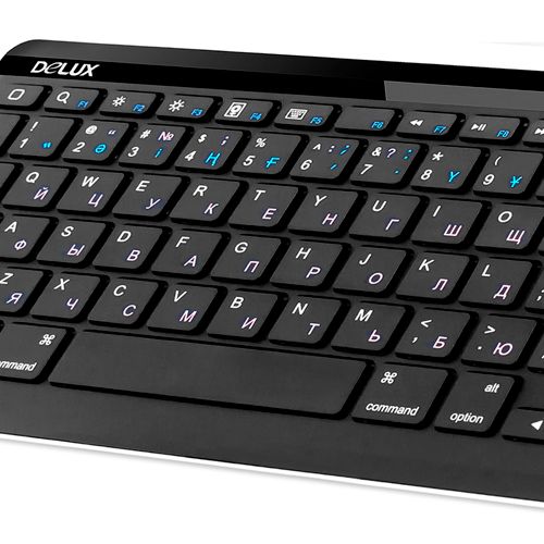 Клавиатура беспроводная Delux DLK-2001GB, Bluetooth, ультратонкая, черная / Клавиатуры беспроводные №2