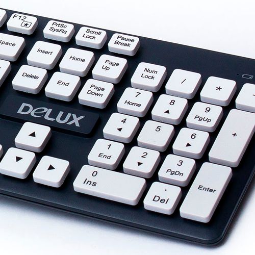 Клавиатура беспроводная Delux DLK-150GW, 12 дополнительных клавиш, черно-белая / Клавиатуры беспроводные №2 oe.kz Клавиатура беспроводная Delux DLK-150GW, 12 дополнительных клавиш, черно-белая / Клавиатуры беспроводные №2