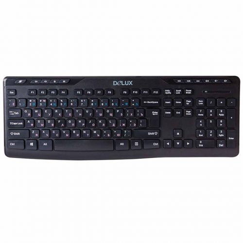 Клавиатура беспроводная Delux DLK-06GB, 11 дополнительных клавиш, черная / Клавиатуры беспроводные oe.kz Клавиатура беспроводная Delux DLK-06GB, 11 дополнительных клавиш, черная / Клавиатуры беспроводные