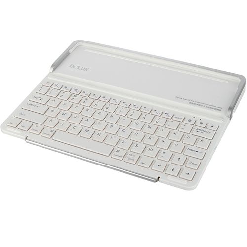 Клавиатура беспроводная Delux PKO1H IStation, Bluetooth, для iPad/iPhone, белая / Клавиатуры беспроводные