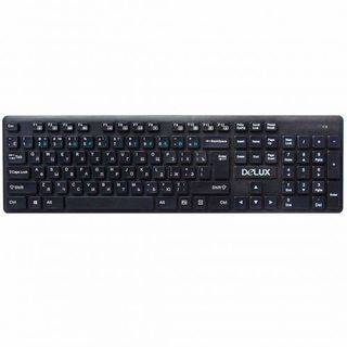 Сымсыз пернетақта Delux DLK-150GB, ENG/RUS/KAZ, USB, қара / Сымсыз пернетақталар