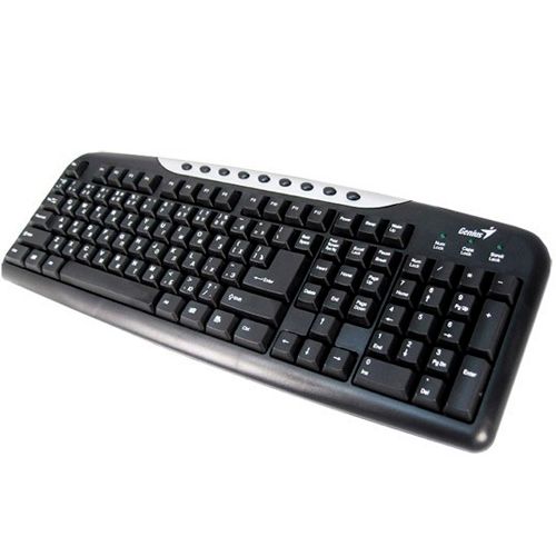 Клавиатура проводная Genius Comfy KB-08x, PS/2, ENG/RUS/KAZ, мультимедийная, черная / Клавиатуры проводные №2