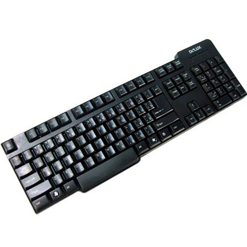 Клавиатура проводная Delux DLK-8050TB, USB+PS/2, ENG/RUS/KAZ, черный / Клавиатуры проводные