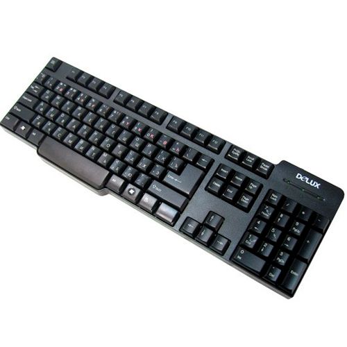 Клавиатура проводная Delux DLK-8050TB, USB+PS/2, ENG/RUS/KAZ, черный / Клавиатуры проводные №2