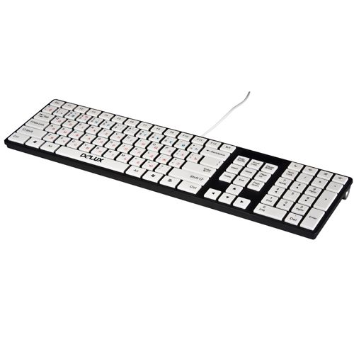Клавиатура проводная Delux DLK-1000UA, USB, ENG/RUS/KAZ, черно-белая / Клавиатуры проводные oe.kz Клавиатура проводная Delux DLK-1000UA, USB, ENG/RUS/KAZ, черно-белая / Клавиатуры проводные